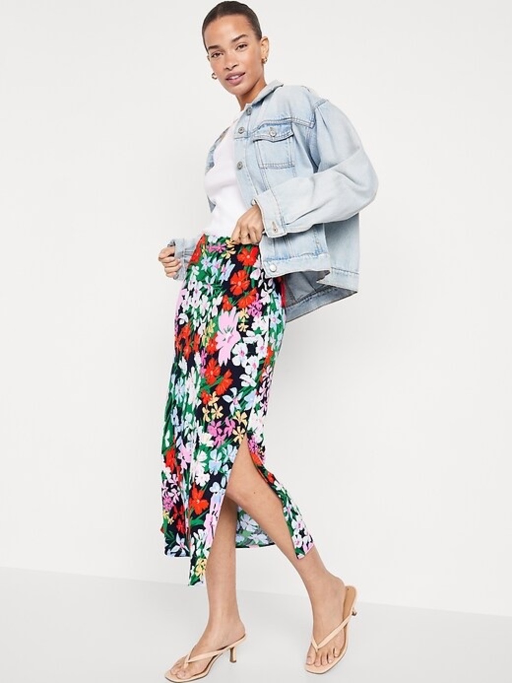 Old Navy Floral Midi Skirt